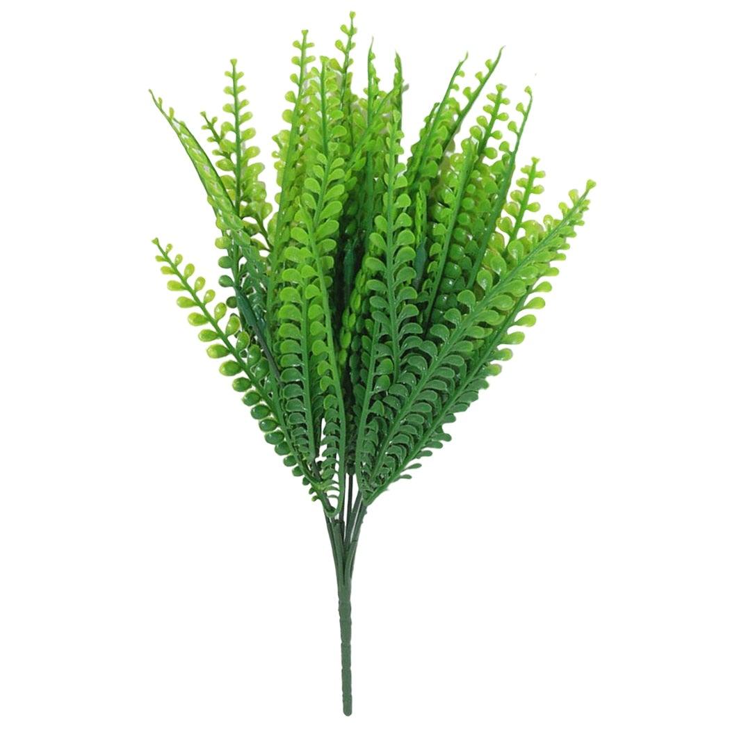 New Artificial Shrubs Boston Fern Grass Fake Green Bushes Indoor Outdoor UV Resistant Indoor Outside For Home Garden Porch Window Décor Stevvex