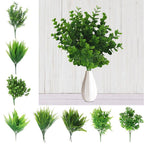 New Artificial Shrubs Boston Fern Grass Fake Green Bushes Indoor Outdoor UV Resistant Indoor Outside For Home Garden Porch Window Décor Stevvex