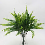 New Artificial Shrubs Boston Fern Grass Fake Green Bushes Indoor Outdoor UV Resistant Indoor Outside For Home Garden Porch Window Décor Stevvex