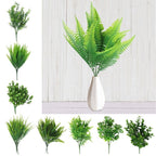 New Artificial Shrubs Boston Fern Grass Fake Green Bushes Indoor Outdoor UV Resistant Indoor Outside For Home Garden Porch Window Décor Stevvex