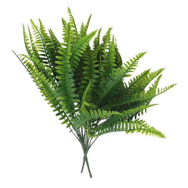 New Artificial Shrubs Boston Fern Grass Fake Green Bushes Indoor Outdoor UV Resistant Indoor Outside For Home Garden Porch Window Décor Stevvex