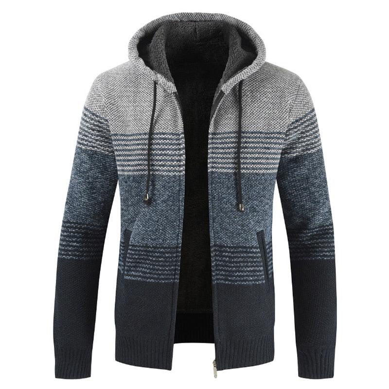 New Autumn Winter Jacket Men Warm Casual Slim Fit Fleece Jacket Elegant Jackets For Men Warm Soft Sweater Solid Jackets Casual Business Men Clothing Lightweight Hooded Jackets Stevvex
