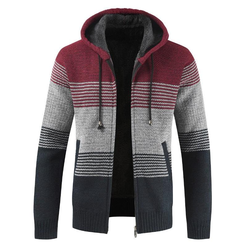 New Autumn Winter Jacket Men Warm Casual Slim Fit Fleece Jacket Elegant Jackets For Men Warm Soft Sweater Solid Jackets Casual Business Men Clothing Lightweight Hooded Jackets Stevvex