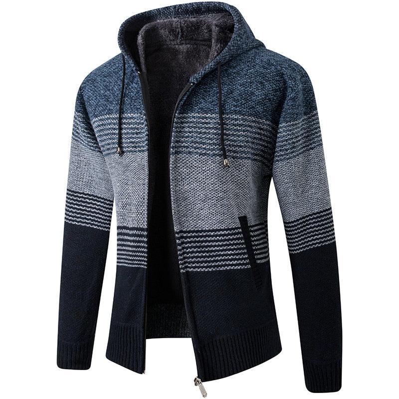 New Autumn Winter Jacket Men Warm Casual Slim Fit Fleece Jacket Elegant Jackets For Men Warm Soft Sweater Solid Jackets Casual Business Men Clothing Lightweight Hooded Jackets Stevvex