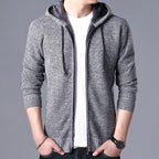 New Autumn Winter Jacket Men Warm Casual Slim Fit Fleece Jacket Elegant Jackets For Men Warm Soft Sweater Solid Jackets Casual Business Men Clothing Lightweight Hooded Jackets Stevvex