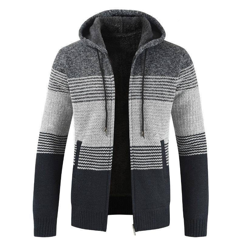 New Autumn Winter Jacket Men Warm Casual Slim Fit Fleece Jacket Elegant Jackets For Men Warm Soft Sweater Solid Jackets Casual Business Men Clothing Lightweight Hooded Jackets Stevvex
