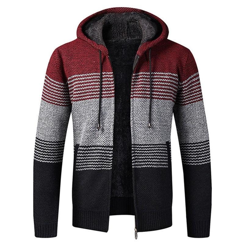 New Autumn Winter Jacket Men Warm Casual Slim Fit Fleece Jacket Elegant Jackets For Men Warm Soft Sweater Solid Jackets Casual Business Men Clothing Lightweight Hooded Jackets Stevvex
