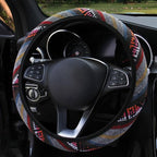 New Baja Blanket Car Steering Wheel Cover Linen Universal Elastic Flax Stripe Cool Interior Car Steering Wheel Cover Ethnic Style Car Accessories Steering Wheel Covers with Cloth for Women Breathable Anti Skid Better Grips Steering Wheel Cover Women Stevvex