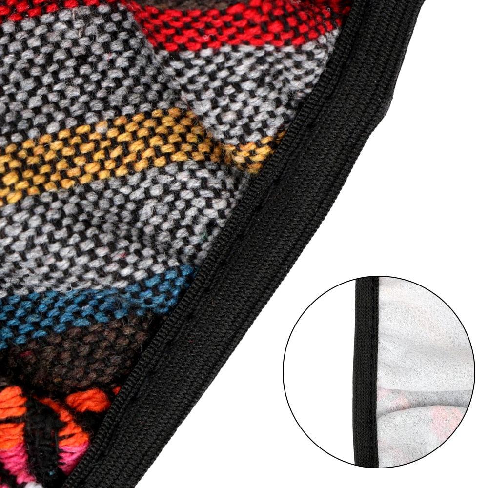 New Baja Blanket Car Steering Wheel Cover Linen Universal Elastic Flax Stripe Cool Interior Car Steering Wheel Cover Ethnic Style Car Accessories Steering Wheel Covers with Cloth for Women Breathable Anti Skid Better Grips Steering Wheel Cover Women Stevvex