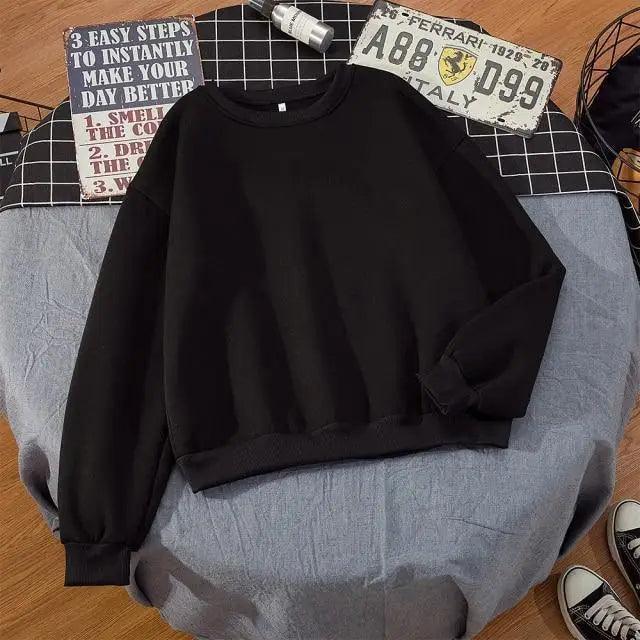 New Basic Hoodies for Women Streetwear Female Spring Autumn Solid Color Hoodie Casual Crewneck Sweatshirt Hip Hop Tops Women Long Sleeve Oversized Hoodie Sweatshirt Ladies Streetwear Slouch Pullover Tops Stevvex