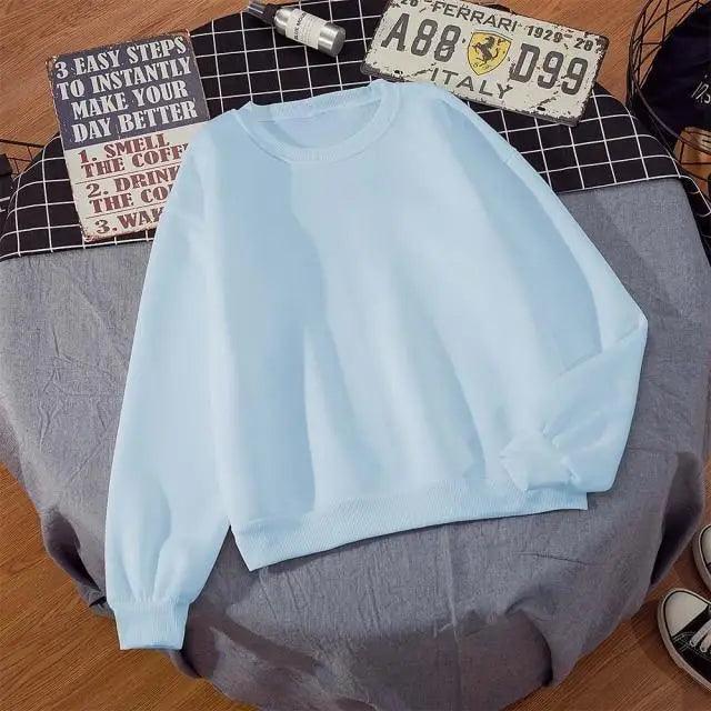 New Basic Hoodies for Women Streetwear Female Spring Autumn Solid Color Hoodie Casual Crewneck Sweatshirt Hip Hop Tops Women Long Sleeve Oversized Hoodie Sweatshirt Ladies Streetwear Slouch Pullover Tops Stevvex