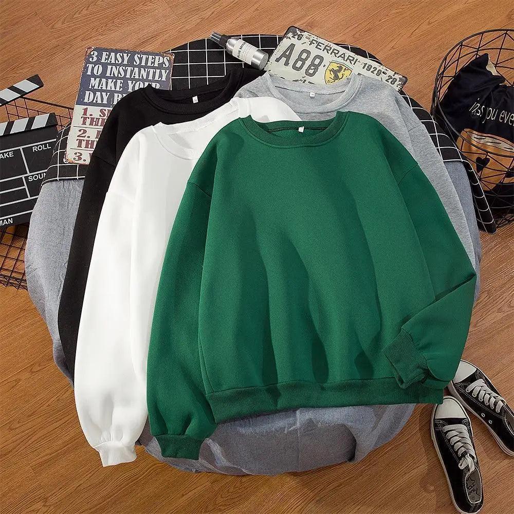 New Basic Hoodies for Women Streetwear Female Spring Autumn Solid Color Hoodie Casual Crewneck Sweatshirt Hip Hop Tops Women Long Sleeve Oversized Hoodie Sweatshirt Ladies Streetwear Slouch Pullover Tops Stevvex