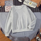 New Basic Hoodies for Women Streetwear Female Spring Autumn Solid Color Hoodie Casual Crewneck Sweatshirt Hip Hop Tops Women Long Sleeve Oversized Hoodie Sweatshirt Ladies Streetwear Slouch Pullover Tops Stevvex