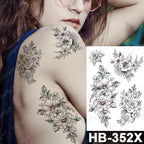 New Big Butterfly Waterproof Temporary Sticker Tattoo Elegant Black Colorful Tattoos Rose For Women Men Stevvex