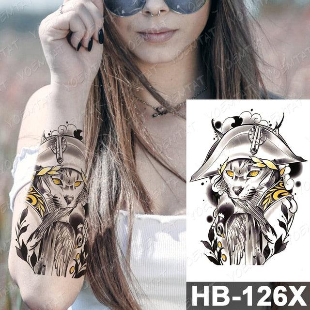 New Big Butterfly Waterproof Temporary Sticker Tattoo Elegant Black Colorful Tattoos Rose For Women Men Stevvex