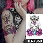 New Big Butterfly Waterproof Temporary Sticker Tattoo Elegant Black Colorful Tattoos Rose For Women Men Stevvex