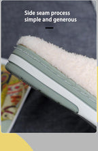 New Big Smile Floor Short Plush Fleece Flat For Couple Shoes Black Indoor Women Winter Fluffy Fur Slippers Warm Comfy Memory Foam Home Slippers Women's Anti-Slip House Shoes