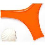 New Bikini Bikini Swimsuit For Women 3 Pieces Set Knot Front Off Shoulder Cover Up with Halter Bikini Sets Bathing Suit Women Swimwear Female Swimsuit Three-pieces Bikini set Halter Bather Bathing Suit Swim Beach Lady Stevvex