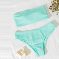 New Bikini High Waist Strapless Bikini Women Swimwear Women Swimsuit Padded Bathing Suit Women High Waist Bikini Set Strapless 2 Piece Bathing Suit Swimsuits Stevvex