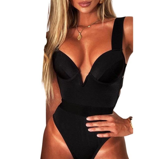 New Bikini Sets Black Push Up Swimsuit Women Neon Patchwork Bikini Swimsuit 2 Piece Cutout Molded Push Up Bathing Suit Women Swimwear Splicing Bathing Suit Holiday Beach Swimming Suit Stevvex