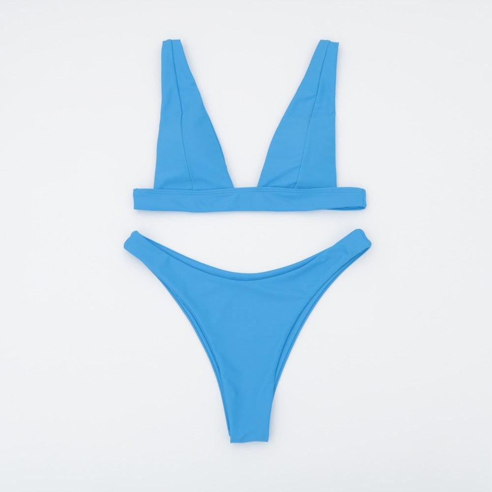 New Bikini Solid Swimsuit Women Swimwear Push Up Bikini Set Bathing Suit Summer Beach Wear Swimming Suit Two Piece Swimsuits Swimming Beachwear For Bathing Suit Stevvex