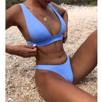 New Bikini Solid Swimsuit Women Swimwear Push Up Bikini Set Bathing Suit Summer Beach Wear Swimming Suit Two Piece Swimsuits Swimming Beachwear For Bathing Suit Stevvex