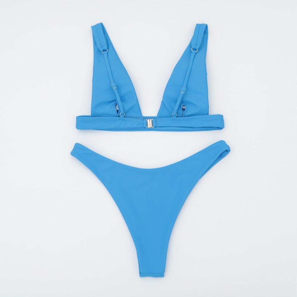New Bikini Solid Swimsuit Women Swimwear Push Up Bikini Set Bathing Suit Summer Beach Wear Swimming Suit Two Piece Swimsuits Swimming Beachwear For Bathing Suit Stevvex