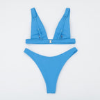 New Bikini Solid Swimsuit Women Swimwear Push Up Bikini Set Bathing Suit Summer Beach Wear Swimming Suit Two Piece Swimsuits Swimming Beachwear For Bathing Suit Stevvex