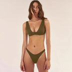 New Bikini Solid Swimsuit Women Swimwear Push Up Bikini Set Bathing Suit Summer Beach Wear Swimming Suit Two Piece Swimsuits Swimming Beachwear For Bathing Suit Stevvex
