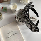 New Black Big Bow Plaid Bezel Headwear Women Headband Cute Girls Hair Bands Lovely Hairband Hoop for Korean Gorgeous Hair Accessories For Women Stevvex