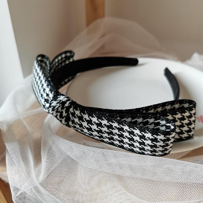 New Black Big Bow Plaid Bezel Headwear Women Headband Cute Girls Hair Bands Lovely Hairband Hoop for Korean Gorgeous Hair Accessories For Women Stevvex