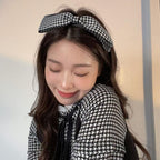 New Black Big Bow Plaid Bezel Headwear Women Headband Cute Girls Hair Bands Lovely Hairband Hoop for Korean Gorgeous Hair Accessories For Women Stevvex