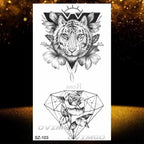 New Black Wolf Forest Sticker Tattoos Temporary Tree Fierce Animal Body Tattoo Luxury Design Custom Tatoos For Mens