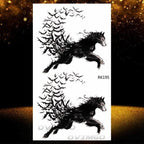 New Black Wolf Forest Sticker Tattoos Temporary Tree Fierce Animal Body Tattoo Luxury Design Custom Tatoos For Mens