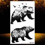 New Black Wolf Forest Sticker Tattoos Temporary Tree Fierce Animal Body Tattoo Luxury Design Custom Tatoos For Mens