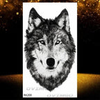 New Black Wolf Forest Sticker Tattoos Temporary Tree Fierce Animal Body Tattoo Luxury Design Custom Tatoos For Mens