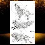 New Black Wolf Forest Sticker Tattoos Temporary Tree Fierce Animal Body Tattoo Luxury Design Custom Tatoos For Mens