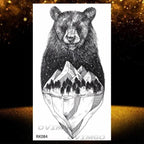 New Black Wolf Forest Sticker Tattoos Temporary Tree Fierce Animal Body Tattoo Luxury Design Custom Tatoos For Mens