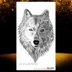 New Black Wolf Forest Sticker Tattoos Temporary Tree Fierce Animal Body Tattoo Luxury Design Custom Tatoos For Mens