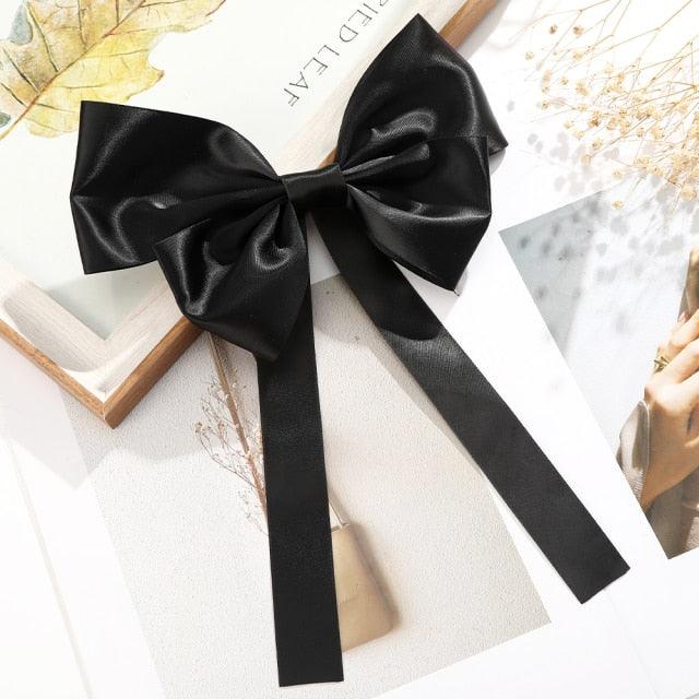New Bow Pearls Chain Barrettes Hairpins For Women Rhinestone Spring Hair Clips Ribbon Headband Ponytail Headdress Wedding Hair Accessories for Brides and Bridesmaids Stevvex