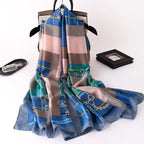 New Brand Designer Luxury  Winter Long Silk Scarf Shawls Wraps Print Cotton Scarf Stylish Head Wraps Scarves Hijabs Neck Scarves Lady Hijab For Female