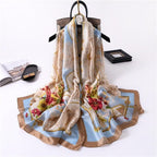 New Brand Designer Luxury  Winter Long Silk Scarf Shawls Wraps Print Cotton Scarf Stylish Head Wraps Scarves Hijabs Neck Scarves Lady Hijab For Female