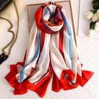 New Brand Designer Luxury  Winter Long Silk Scarf Shawls Wraps Print Cotton Scarf Stylish Head Wraps Scarves Hijabs Neck Scarves Lady Hijab For Female