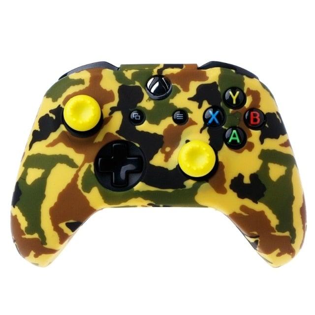 New Camouflage Silicone Gamepad Cover+2 Joystick Caps For Controller Silicone Cover Skins Protector Case Accessories For Wireless/Wired Gamepad Joystick Stevvex