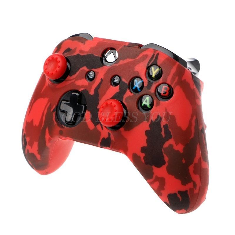 New Camouflage Silicone Gamepad Cover+2 Joystick Caps For Controller Silicone Cover Skins Protector Case Accessories For Wireless/Wired Gamepad Joystick Stevvex