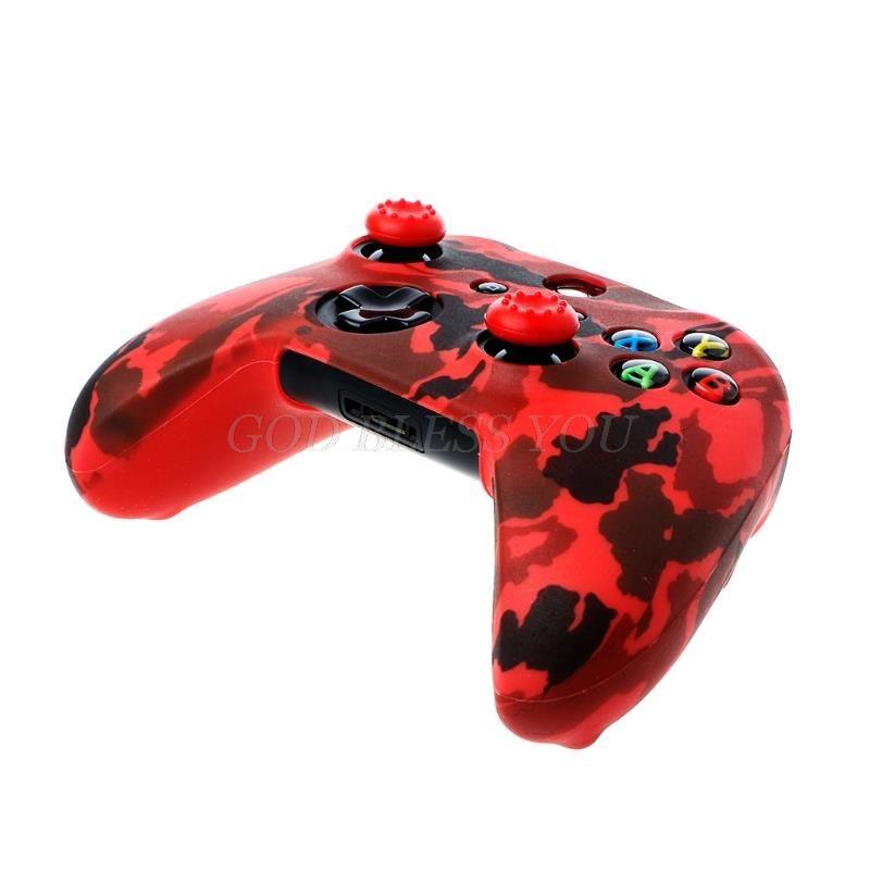 New Camouflage Silicone Gamepad Cover+2 Joystick Caps For Controller Silicone Cover Skins Protector Case Accessories For Wireless/Wired Gamepad Joystick Stevvex