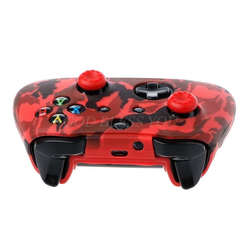 New Camouflage Silicone Gamepad Cover+2 Joystick Caps For Controller Silicone Cover Skins Protector Case Accessories For Wireless/Wired Gamepad Joystick Stevvex