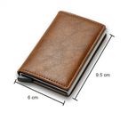 New Carbon Fiber Card Holder Wallets Luxury Men  Black Magic Leather Cool Slim Mini Wallet Small Money Bag Male Purses Magnet Closure Wallet