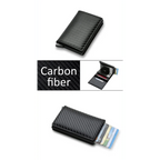 New Carbon Fiber Card Holder Wallets Luxury Men  Black Magic Leather Cool Slim Mini Wallet Small Money Bag Male Purses Magnet Closure Wallet