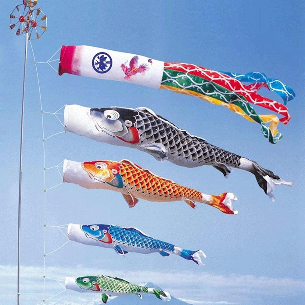 New Carp Wind Sock Flag Wind Chimes Home Outdoors Hanging Decorations Yard Hanging Décor For Room Gift Memorial Patio Garden Stevvex